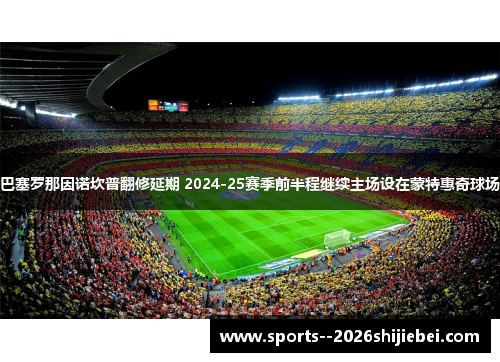 巴塞罗那因诺坎普翻修延期 2024-25赛季前半程继续主场设在蒙特惠奇球场 巴塞罗那因诺坎普翻修延期 2024-25赛季前半程继续主场设在蒙特惠奇球场